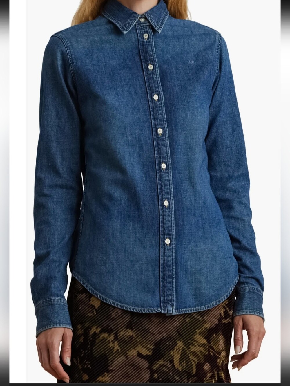 Lauren Ralph Lauren Classic Fit Denim Shirt Med Minimalist Western Capsule